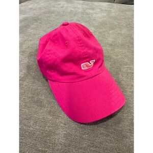 Vineyard Vines Baseball Cap Hot Pink Embroidered Whale Adjustable 100%  Cotton